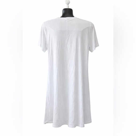 White Cotton Blend Longline Tee | Tunic Length | Unbranded - Picture 2 of 3